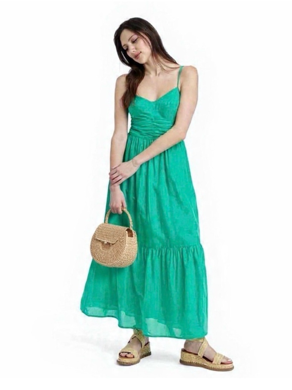 Universal Thread Green Sleeveless V-Neck Maxi Dress Large NWT